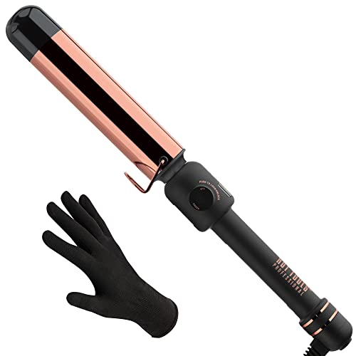 Hot Tools Varita rizadora digital sin aletas profesional de oro rosa de 1 1/2 pulgadas, 1 unidad