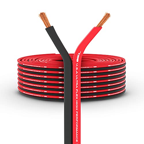 DS18 SW-12GA-100RB 12-GA Ultra Flex - Cable de altavoz para aplicaciones de audio (100 pies), color...