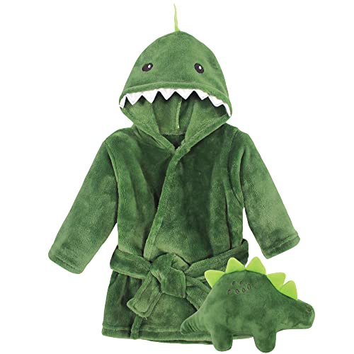 Hudson Baby Juego de albornoz y juguete unisex para bebé, dinosaurio, talla única
