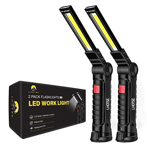 Luces de trabajo recargables, luz de trabajo LED con base magnética y gancho para colgar, rotación...
