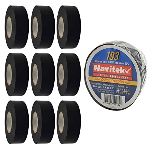 Cinta Aislante Electrica Vinil Navitek 19mm x 9m 10 Piezas