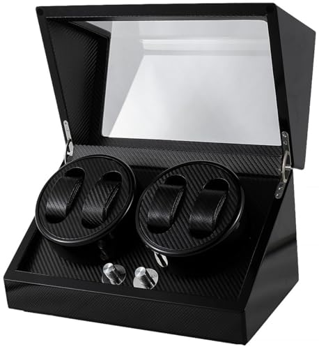 DOCIM Ver Winder para Relojes automáticos 4 Watch Rotator, Caja de visualización de Reloj...