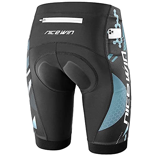 Pantalones cortos de ciclismo para hombre, antideslizantes, 4D, acolchados, con 3 bolsillos,...