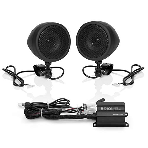 BOSS Audio MCBK420B Bluetooth Enabled Motorcycle/UTV Speaker and Amplifier System, 3' Waterproof