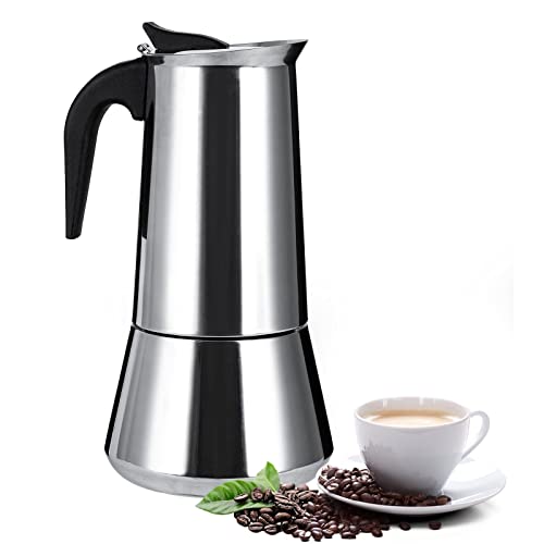Cafetera de acero inoxidable para cafetera de café expreso, 12 tazas, 600 ml, portátil, italiana,...