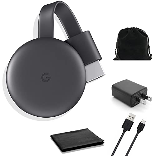 Google Chromecast - Dispositivo de transmisión con cable HDMI - Transmite programas, música, fotos...