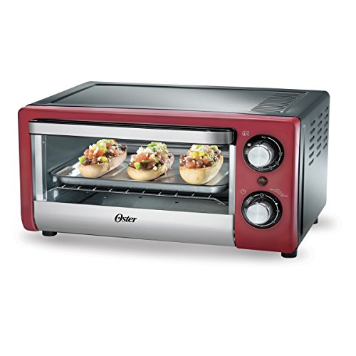 Oster V10LTR Horno Tostador con Capacidad para 4 Rebanadas, Rojo