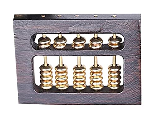 FARUTA Ábaco de madera hecho a mano de madera de ébano antiguo crfats étnico retro folk para...
