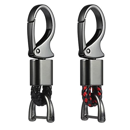 Accesorios para llavero de coche, llavero de piel, mosquetón de metal resistente para mujeres y...