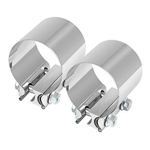 Godimg Abrazaderas de escape de 3 pulgadas, 2 piezas de acero inoxidable para juntas de escape de...