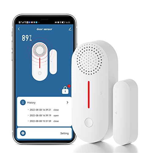 Alarma con sensor de ventana de puerta WiFi: sensor de puerta inteligente, sensor de contacto...