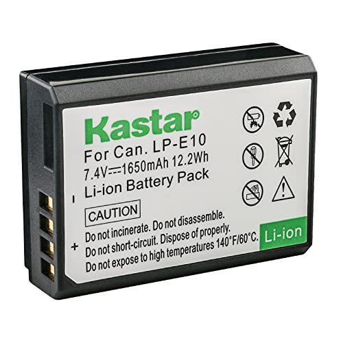 Bateria Kastar LP-E10, reemplaza a Canon LP-E10, LC-E10 compatible con Canon EOS Rebel T5, EOS Rebel...
