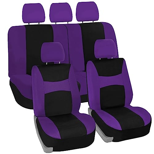 FH GROUP FB030PURPLE115-SEAT Bucket Seat Cover and Bench Cover (Full Set Airbag Compatible with...
