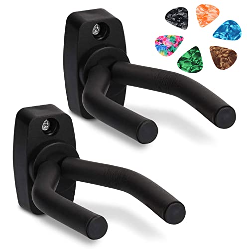 2 Piezas Soporte Guitarra, Gancho De Soporte De Pared Para Guitarra Anticaída, Agrega 6 Púas de...