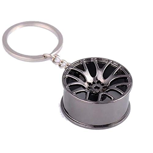 RDD - Llavero de aleación para llantas de llantas de coche, llavero para regalo, Metal (Gun Metal),...
