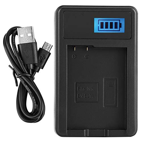ASHATA EN-EL14 USB Cargador de Batería de Cámara con Protección Múltiple con Pantalla LCD para...