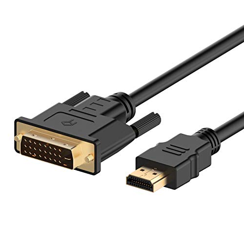 Rankie Cable DVI a HDMI, Calificación Alta Velocidad Bidireccional, 1080P, 1.8m, Negro