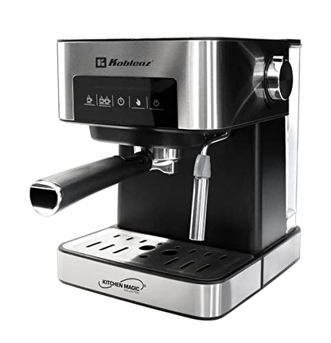 Koblenz Cafetera Espresso y Cappuccino, 2 Tazas, 20 Bares de Presión, 850 W, Sistema de Espuma para...