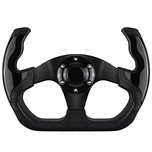 QYMOPAY - Volante universal de carreras, de piel antideslizante de 6 pernos y aluminio para juegos...