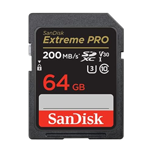 SanDisk Tarjeta de Memoria Extreme Pro SDXC UHS-I de 64 GB, C10, U3, V30, 4K UHD, Tarjeta SD -...