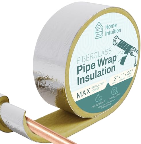 Home Intuition Envoltura aislante de fibra de vidrio con parte trasera laminada de 25 pies, 3...
