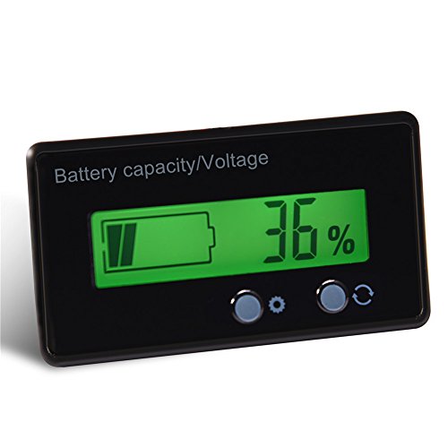 Tosuny Medidor de Capacidad de Batería Multifuncional con Pantalla LCD de 48 V, Indicador de...