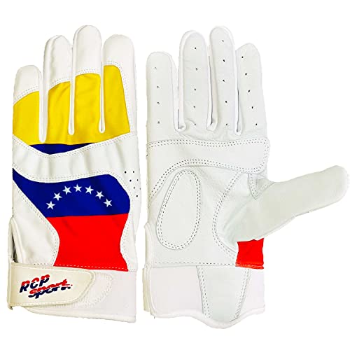 RCP Sports Venezuela Flag Pro - Guantes de bateo de béisbol (XL, Venezuela)
