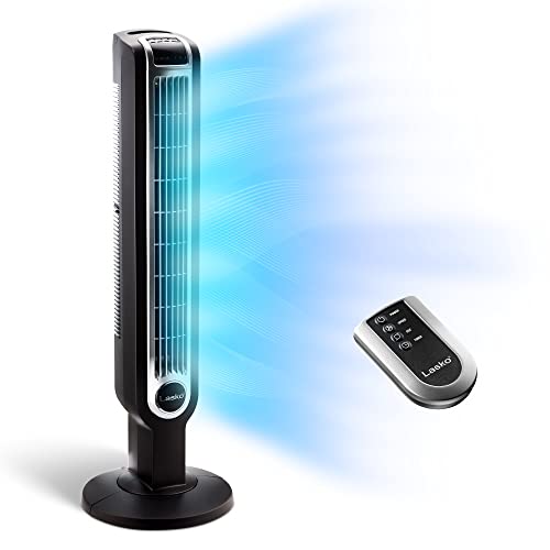 Lasko - Ventilador de torre 2511 de 3 velocidades con control remoto, 36 pulgadas, negro