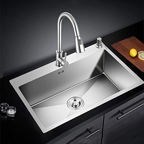 WWSZ Fregaderos bajo encimera un Seno, Fregadero Cocina 1 Seno,Fregadero de Acero Inoxidable...