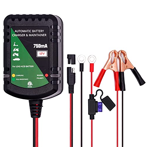Unocho Cargador de Batería Coche 12V Mantenimiento Automático Inteligente 0,75A Cargador de...