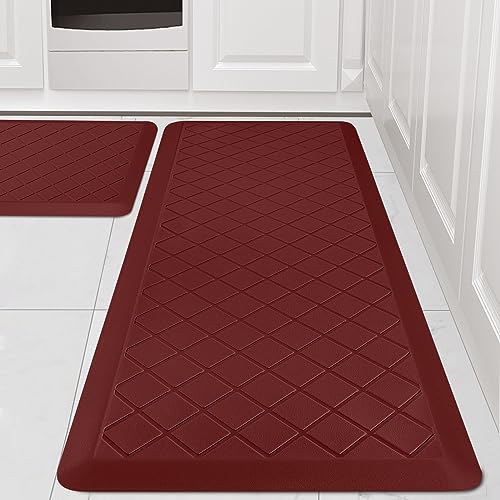 WEZVIX - Tapete acolchado de cocina, 2 unidades, alfombras de cocina antifatiga, alfombras de cocina...