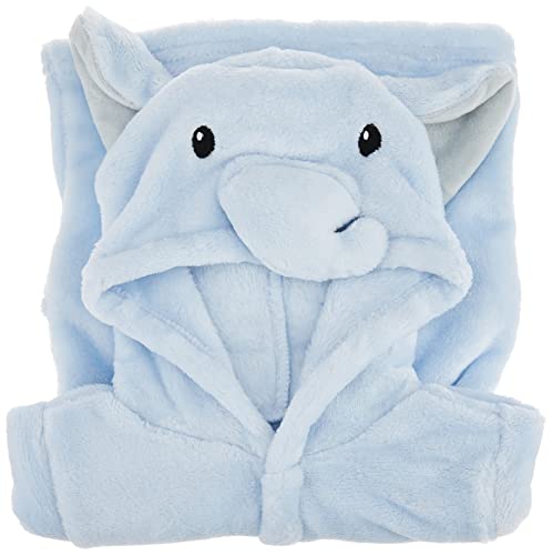 Hudson Baby Animal Plush Bathrobe, Azul Elephant, 0-9 meses