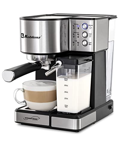 Koblenz Cafetera Espresso, Cappuccino y Latte, 15 Bares de Presión, Multipropósito, Potencia de...