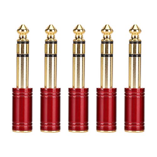 Enchufe de, enchufe de de guitarra de 6.5 mm Práctico sólido macho de 1/4 'para altavoz(rojo)