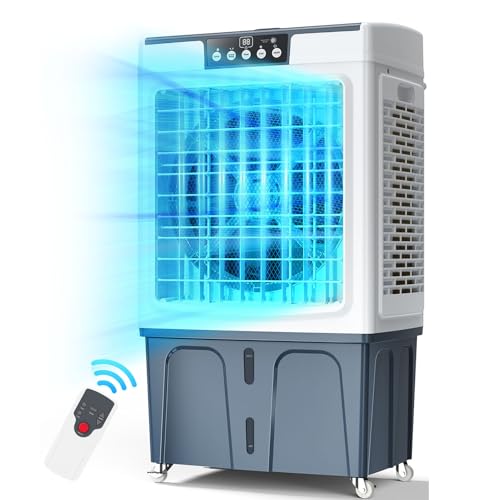 Ventilador de Refrigeración Evaporativo, Enfriador de Aire Evaporativo de 45 L, Ventilador de...