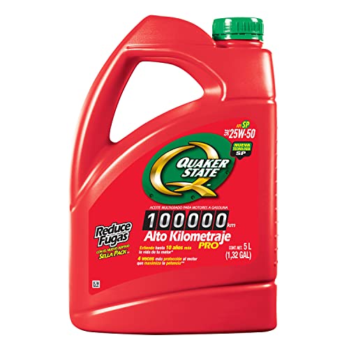 Quaker State Aceite de Motor Alto Kilometraje (20W50, 25W50, 20W60, Pro 10W30, Pro 15W40) (25W50)