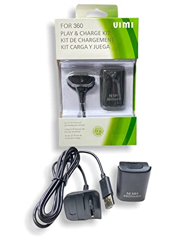 VIMI Kit Carga y Juega Generico Compatible para Xbox 360 4800mAH