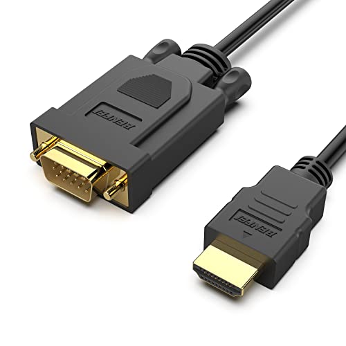 Benfei - Cable HDMI a VGA chapado en oro de 3 pies (macho a macho) compatible con computadora,...