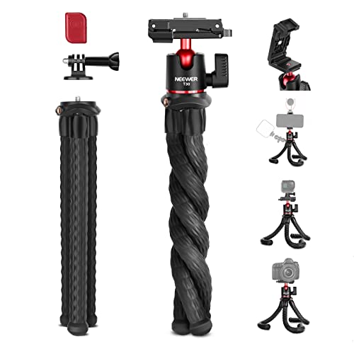 NEEWER Trípode de Cámara con Control Remoto, Mini Trípode Flexible con Adaptador Cámara Acción...