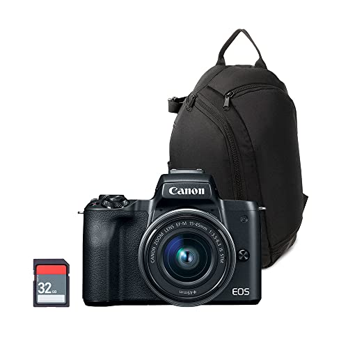 Canon EOS M50 Mark II EF-M 15-45 mm IS STM + Maleta 100S + SD UHS-II 32 GB + Curso en línea ABC de...