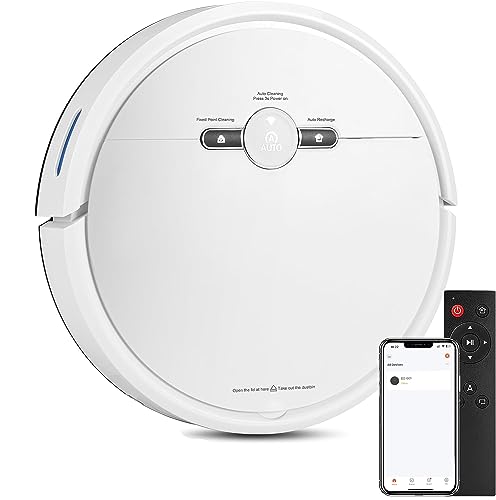 YOMYM Robot Aspiradora y Trapeador, 2500Pa Autocargable Robot Aspiradora, 400ML Depósito de Polvo,...