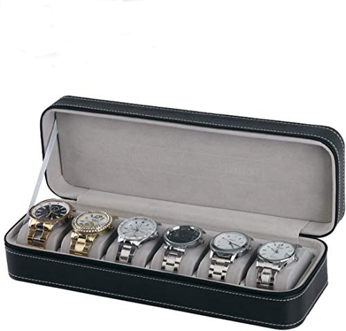 PUBAMALL Watch Roll Organizer, estuche organizador de almacenamiento de reloj de viaje (Negro 6...