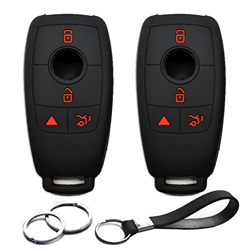 2 piezas compatibles con Mercedes-Benz silicona FOB Key Case Cover Protector remoto sin llave para...