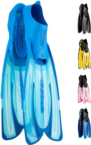 Cressi Agua - Aletas Unisex Premium autoajuste para Buceo, apnea, Snorkel y natación, Azul...