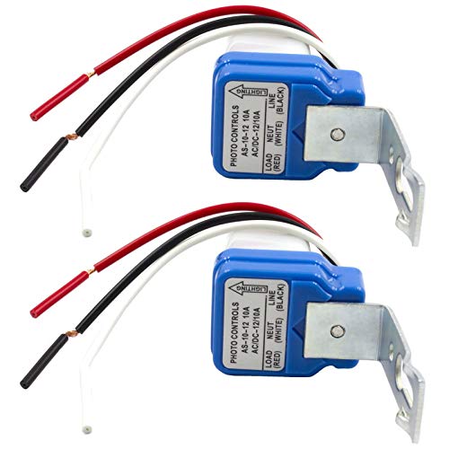 2 Pack – AC DC 12 V 10 A Auto On Off célula fotoeléctrica Interruptor de luz PHOTOSWITCH...