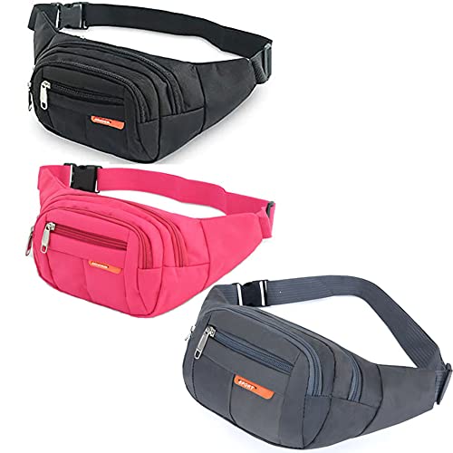 Cangurera Deportiva de Viaje, 3 Unidades Riñoneras Hombre y Mujer Multifuncional Impermeable con...