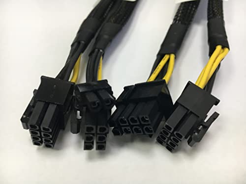 GPU VGA PCI-e 8 pines hembra a doble 8 pines (6+2) macho PCI Express cable de extensión (20 cm) (4...