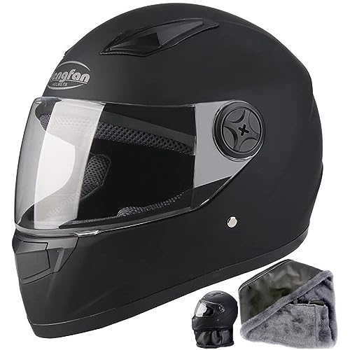 Yundobop Casco de Moto para Moto Integral Ajustable - Casco Motocicleta Integral con Lente antivaho...