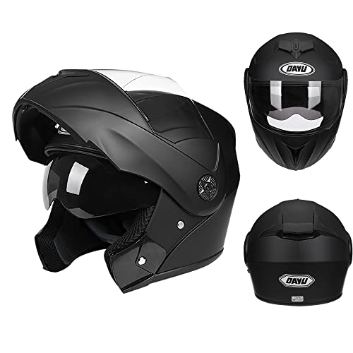 Yundobop Casco de Moto de Motocicleta Integral - con Lente antivaho HD, Medio Casco Moto, Cascos de...