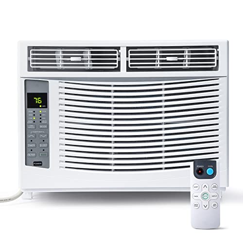 Adoolla Aire acondicionado para ventana de 6.000 BTU, refrigeración rápida Turbo de hasta 250 pies...